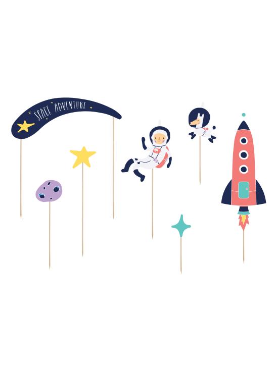 7 decoraciones para tarta "Space Adventure" - Space Party
