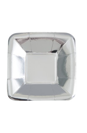 8 bandejas cuadradas plateadas - Solid Colour Tableware