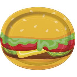 8 bandejas ovaladas de hamburguesa