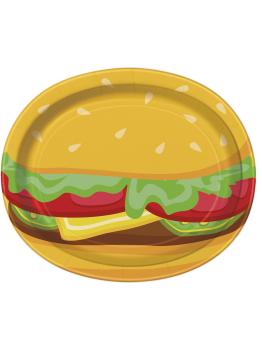 8 bandejas ovaladas de hamburguesa