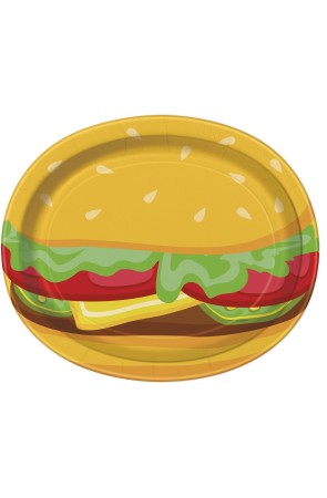 8 bandejas ovaladas de hamburguesa