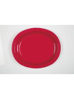 8 bandejas ovaladas rojas - Línea Colores Básicos