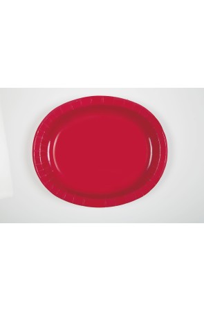 8 bandejas ovaladas rojas - Línea Colores Básicos