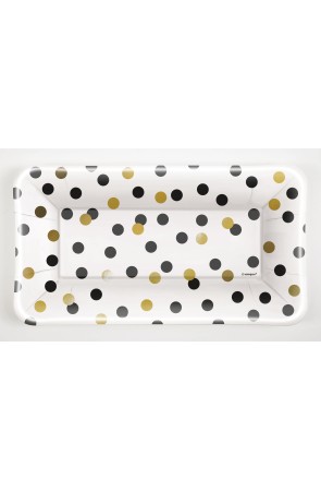 8 bandejas rectangulares de Nochevieja (22,86x12,7) - Glittering New Year Chic Party