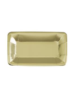 8 bandejas rectangulares doradas - Solid Colour Tableware