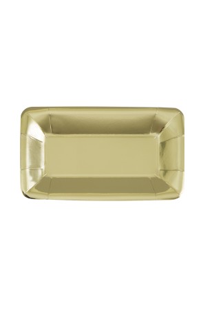 8 bandejas rectangulares doradas - Solid Colour Tableware