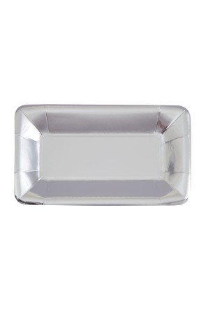 8 bandejas rectangulares plateadas - Solid Colour Tableware