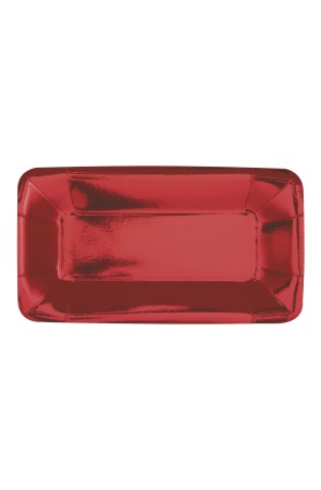 8 bandejas rectangulares rojas - Solid Colour Tableware