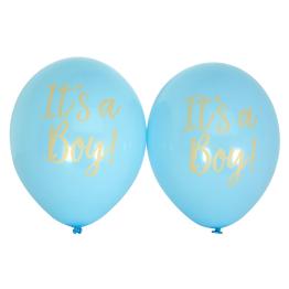 8 globos azules "It's a boy" (30 cm) - Pattern Works Blue