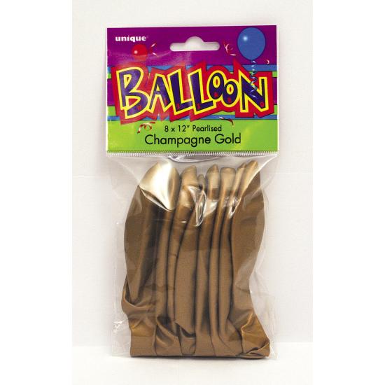 8 globos dorados metalizados (30 cm) - Línea Colores Básicos 8 globos dorados metalizados (30 cm) - Línea Colores Básicos