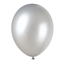 8 globos plateados metalizados (30 cm) - Línea Colores Básicos