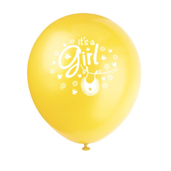 8 globos rosas (30 cm) - Pink Clothesline Baby Shower