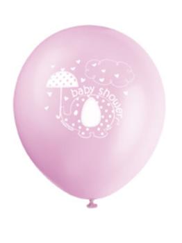 8 globos rosas (30 cm) - Umbrellaphants Pink