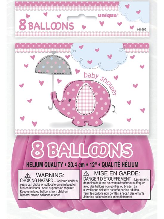 8 globos rosas (30 cm) - Umbrellaphants Pink
