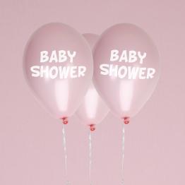 8 globos rosas Baby Shower(30 cm) - Pink Star
