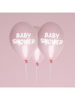 8 globos rosas Baby Shower(30 cm) - Pink Star