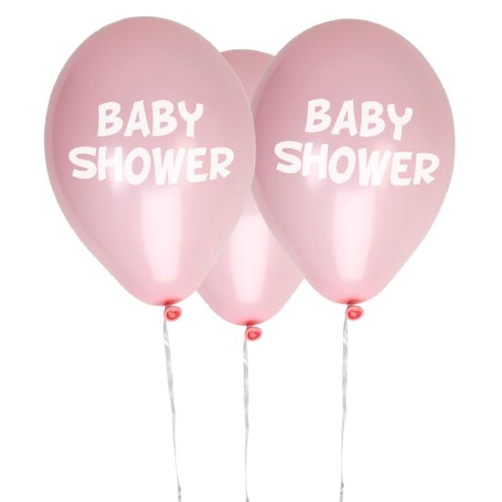 8 globos rosas Baby Shower(30 cm) - Pink Star