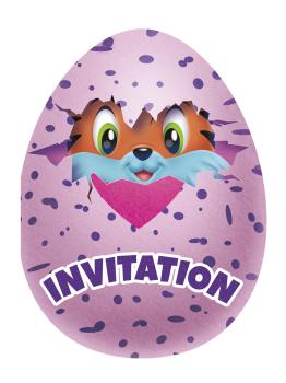 8 invitaciones Hatchimals