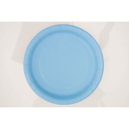 8 platos azul cielo (23 cm) - Línea Colores Básicos