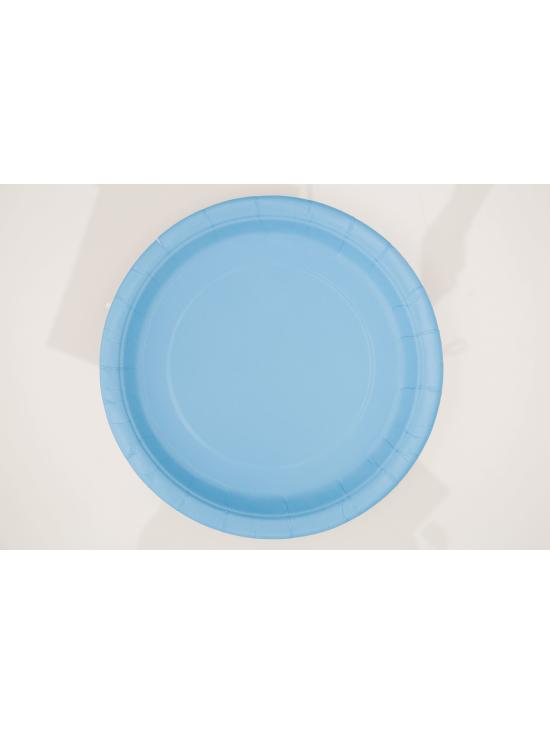 8 platos azul cielo (23 cm) - Línea Colores Básicos