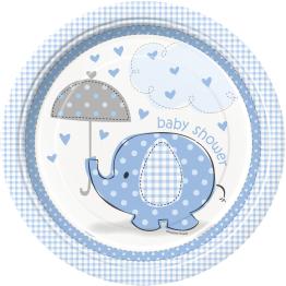8 platos azules (23 cm) - Umbrellaphants Blue