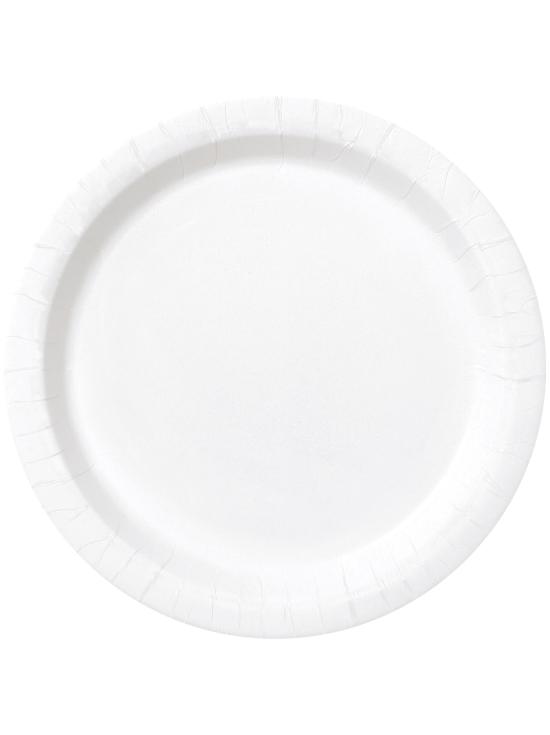 8 platos blancos (23 cm) - Línea Colores Básicos