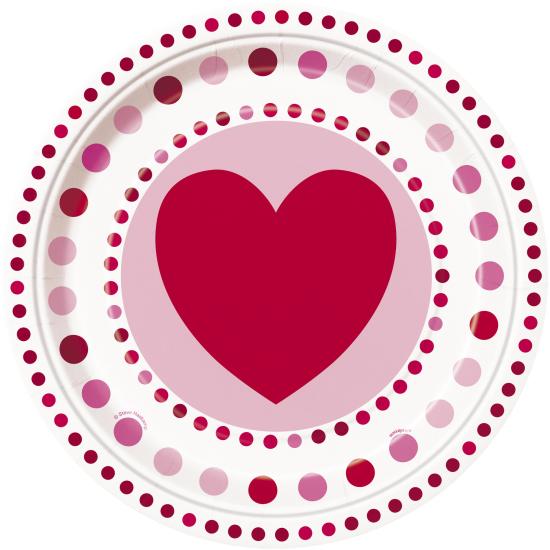 8 platos con corazones y lunares (23 cm) - Radiant Hearts 8 platos con corazones y lunares (23 cm) - Radiant Hearts