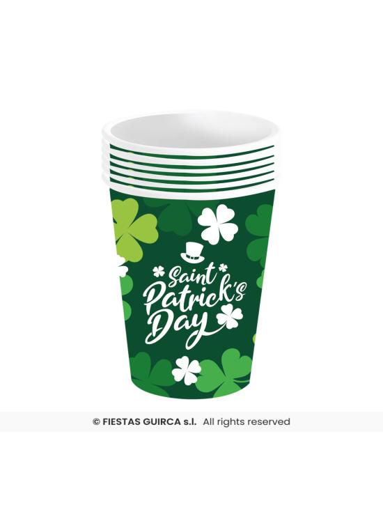 6 Vasos Desechables San Patricio 240 ml