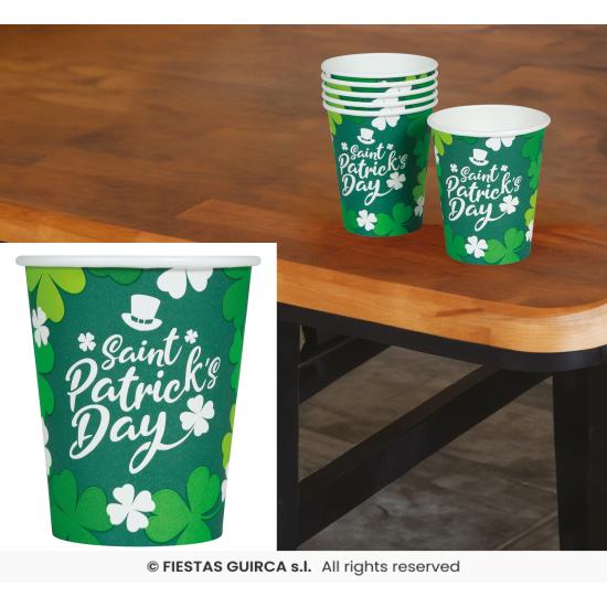 6 Vasos Desechables San Patricio 240 ml