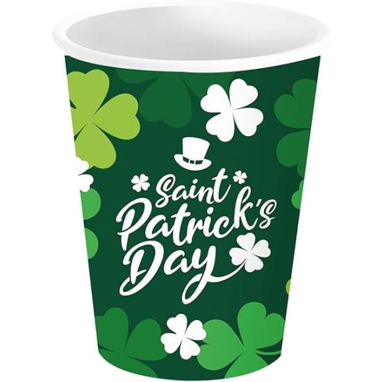 6 Vasos Desechables San Patricio 240 ml