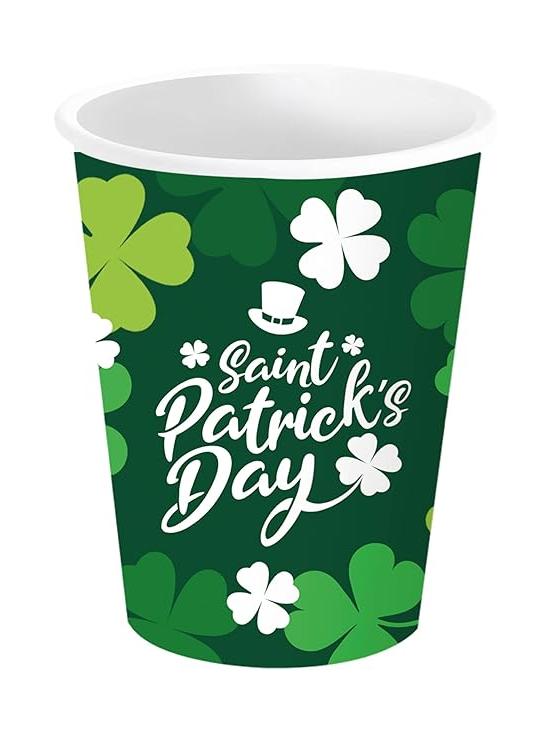 6 Vasos Desechables San Patricio 240 ml