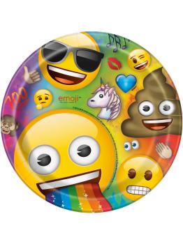 8 platos de Emoji (23 cm)