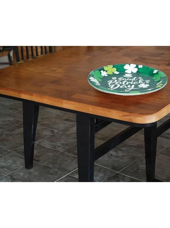 8 platos de cuadros verdes Happy St Patrick's Day (23 cm)