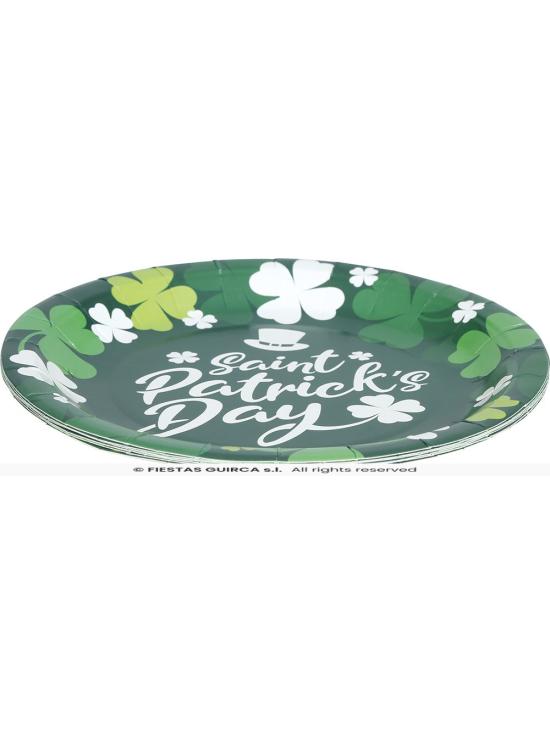 8 platos de cuadros verdes Happy St Patrick's Day (23 cm)