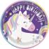 8 platos de unicornio (23cm)- Happy Unicorn