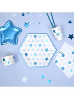 8 platos hexagonales (27 cm) - Blue Star