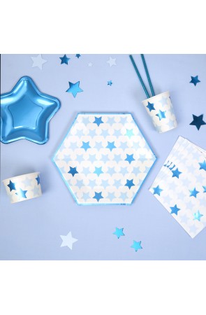8 platos hexagonales (27 cm) - Blue Star