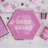 8 platos hexagonales rosas de papel (27 cm) - Bride Squad