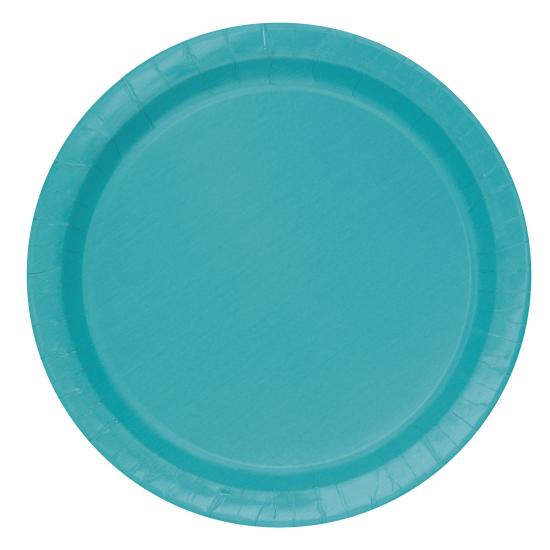 8 platos pequeños azul aguamarina (18 cm) - Línea Colores Básicos