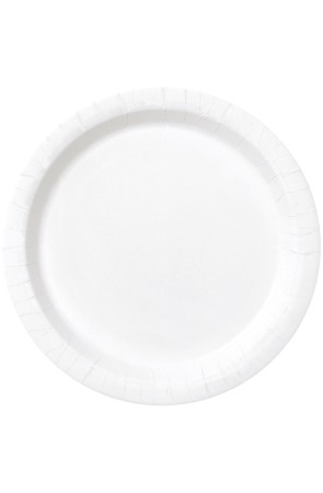 8 platos pequeños blancos (18 cm) - Línea Colores Básicos