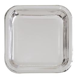 8 platos pequeños cuadradros plateados (18 cm) - Línea Colores Básicos