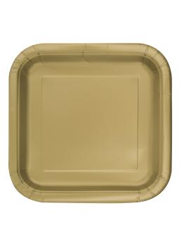 8 platos pequeños dorados (18 cm) - Línea Colores Básicos