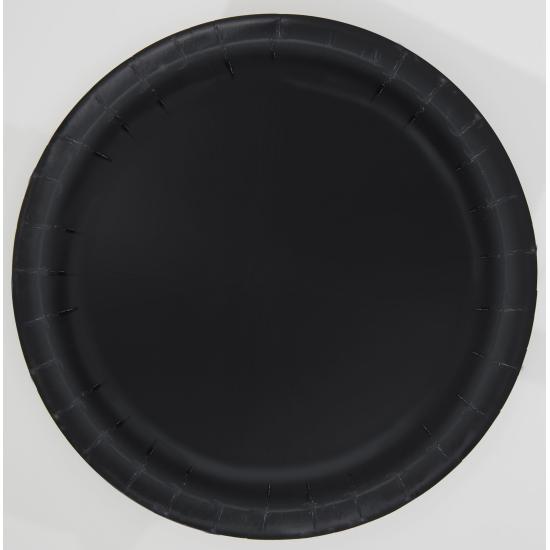8 platos pequeños negros (18 cm) - Línea Colores Básicos