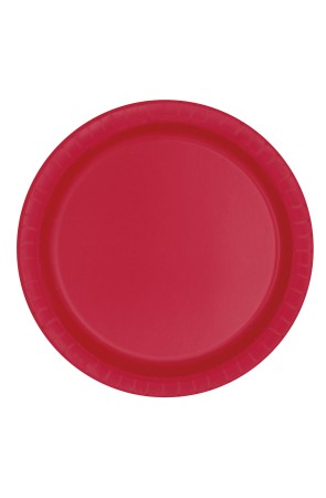 8 platos pequeños rojos medianos (18 cm) - Línea Colores Básicos
