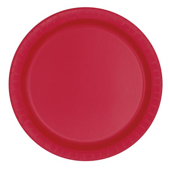 8 platos pequeños rojos medianos (18 cm) - Línea Colores Básicos