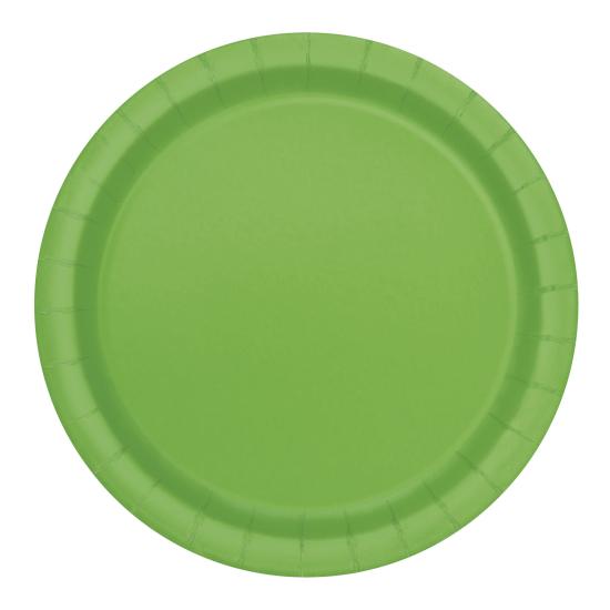8 platos pequeños verde lima (18 cm) - Línea Colores Básicos