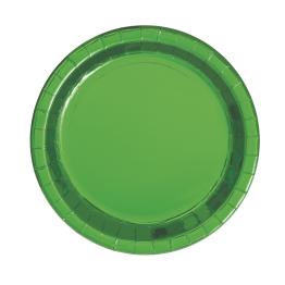 8 platos redondos verdes (23 cm) - Solid Colour Tableware