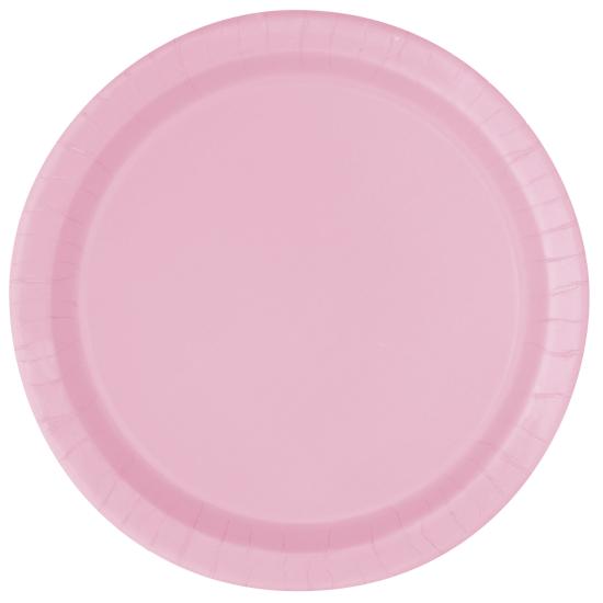 8 platos rosa claro (23 cm) - Línea Colores Básicos