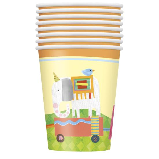 8 vasos Baby Shower - Circus Animal