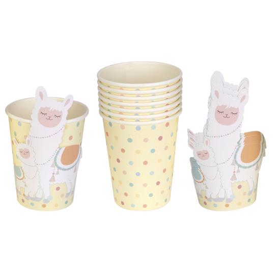8 vasos de papel - Llama Love